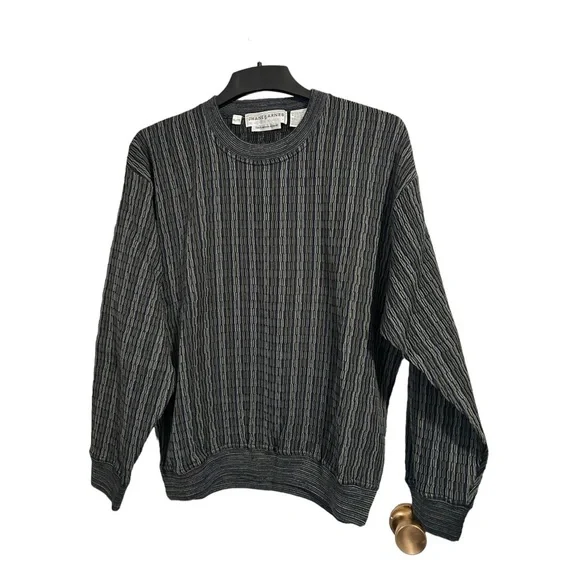 Jhane Barnes vintage woven in Japan Abstract Art wool blend Knit Sweater XL